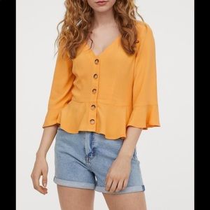HM Mustard Peplum Blouse
